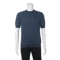 Fendi ZUCCa 24 years Linen×cotton Short Sleeve Knitwear 46 Ladies