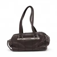 Chanel Chocolate Bar Caviar Skin Shoulder bag Brown Silver Metal