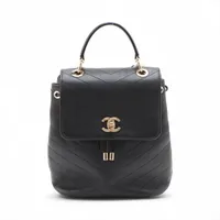 chanel black leather chevron backpack Pristine Aged Calfskin Large Framed Bag GHW  Boutique Patina Aged calfskin Chanel Black Chevron Quilted Calfskin