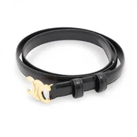 CELINE トリオンフベルト 85 ブラック 美品 箱付き 人気 CELINE セリーヌ トリオンフ ベルト 85 ブラック×ゴールド レザー ユニ