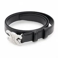セリーヌ トリオンフ ベルト 85 レザー×メタル ブラック×シルバー