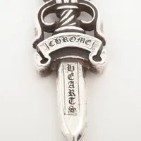 クロムハーツ #10ダガー ペンダントトップ 925 11.4g 革紐付 A4514330