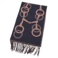 エルメス カーゴ マフラー カシミヤ ネイビー YZ070502｜中古ブランド