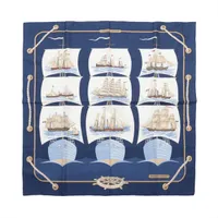 エルメス カレ90 LES ROBES 馬の毛色 スカーフ シルク ブルー A3099128