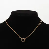 カルティエ ラブサークル 2P ダイヤ ネックレス 750(YG) 6.1g A4523485