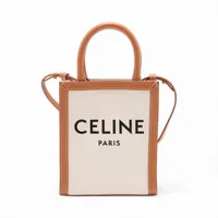 セリーヌ ミニバーティカルカバ キャンバス×レザー 2WAYハンドバッグ