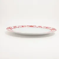 エルメス ガダルキヴィール オーバルプラッター 陶器 レッド×ホワイト