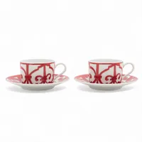 エルメス ガダルキヴィール カップ&ソーサー 陶器 レッド×ホワイト 底