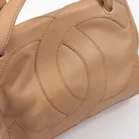 シャネル ココマーク レザー ハンドバッグ ベージュ ゴールド金具 9