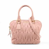 ミュウミュウ ナッパクリスタル レザー 2WAYショルダーバッグ ピンク