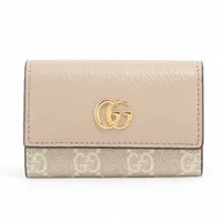 グッチ GGマーモント 456118 レザー キーケース ベージュ A4529709