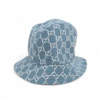 帽子 GUCCI GG Lame Bucket Hat 631951 Gucci 631951 GG lame Hat M Wool & Nylon Blue A4531354｜Pre-owned