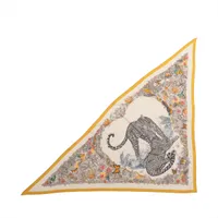 格安☆エルメス☆トライアングルジェアン☆ジャングルラブ☆カシシル☆カシミヤシルク エルメス トライアングルジェアン JUNGLE LOVE ジャングルラブ