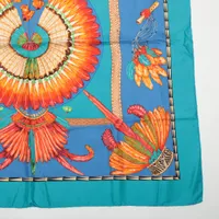 エルメス カレ90 BRAZIL ブラジル スカーフ シルク ブルー WZ691145