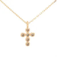 スタージュエリー ダイヤ エメラルド ネックレス K18(YG) 1.2g 0.04