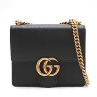 グッチ GGキャンバス キャンバスxレザー ショルダーバッグ ベージュx