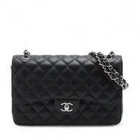 CHANEL ブラックキャビアスキンバッグ2点セット早いもの勝ち大幅値下げ❣️ シャネル デカマトラッセ キャビアスキン ダブルフラップ ダブル