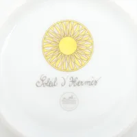 エルメス ソレイユドゥエルメス プレート 陶器 イエロー×ホワイト 底印