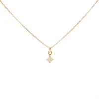 スタージュエリー ダイヤ エメラルド ネックレス K18(YG) 1.2g 0.04