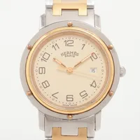 エルメス クリッパー CL4.210 SS SS QZ ピンク文字盤 ID033504｜中古