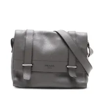 プラダ レザー ショルダーバッグ グレー WZ695557｜中古ブランド品