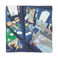 エルメス カレ90 Plumes et Grelots 羽飾りと鈴 スカーフ シルク