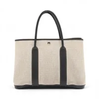 エルメス ガーデンパーティ36 PM トワルアッシュ×ブッフル ブラック シルバー金具 □J:2006年