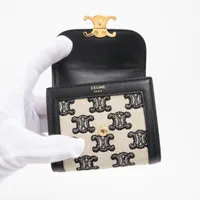 セリーヌ セリーヌ トリオンフ スモールフラップウォレット キャンバス×レザー