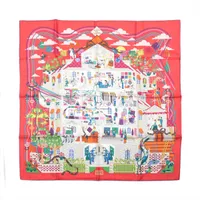 エルメス カレ20 ゼブラペガサス スカーフ シルク レッド AP134857
