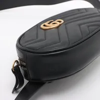 グッチ　GGマーモント　レザー　ウエストポーチ　ボディバッグ　ブラック最終価格 グッチ GGマーモント レザー ウエストポーチ ブラック 476434 WZ700242