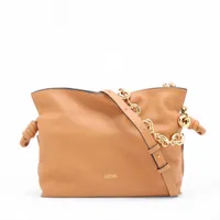 ロエベ フラメンコクラッチ XL レザー トートバッグ ブルーグレー