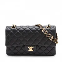 シャネル マトラッセ ラムスキン×ファー シングルフラップ ダブル