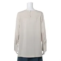 ブルネロクチネリ シルク シャツ 38 レディース グレージュ クルー 