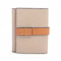 シャネル カンボンライン レザー 財布 ベージュ シルバー金具 9番台