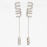 ミュウミュウ ロゴ ヘアクリップ GP×レジン×ラインストーン ピンク