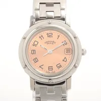 エルメス クリッパー CL4.210 SS SS QZ ピンク文字盤 ID033504｜中古