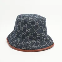 グッチ 576371 4HAC3 GG バケットハット M キャンバス×コットン ブルー