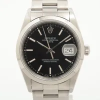 ロレックス オイスターパーペチュアルデイト 15200 SS SS AT ブラック文字盤