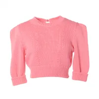 CHANELピンク⭐︎半袖ニット シャネル ココマーク P79 コットン 半袖ニット 34 レディース ライト