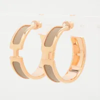 エルメス ミニポップアッシュH ピアス(両耳用) GP シルバー×マロン