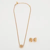 Dior ゴールドロゴネックレス ストーン付き‼️ ディオール Diorロゴ ネックレス GP×ラインストーン ゴールド A4587860