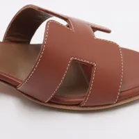 エルメス オアジス レザー サンダル 35 レディース ブラウン 071002Z