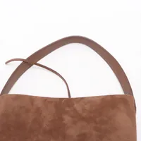 ザロウ パークトート スモール スエード ショルダーバッグ ブラウン