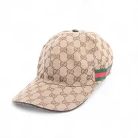 グッチ 748475 GGキャンバス キャップ M コットン×ポリエステル ピンク