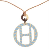 エルメス Hエキップ ペンダント バッファローホーン×ラッカーウッド