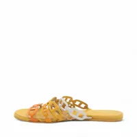 エルメス シェーヌダンクル レザー サンダル 38 レディース イエロー