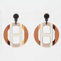 エルメス ミニポップアッシュH ピアス(両耳用) GP シルバー×マロン