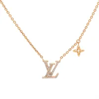 極美品 ネックレス GP ゴールド ラインストーン ネックレス M00596 ヴィトン M00596 コリエLVアイコニック LE3235 ネックレス GP×ライン