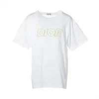 ディオール コットン Tシャツ XL メンズ ホワイト×グリーン