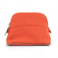 HERMES ボリード キャンバス ポーチ オレンジ エルメス ボリードポーチミニミニ キャンバス ポーチ オレンジ